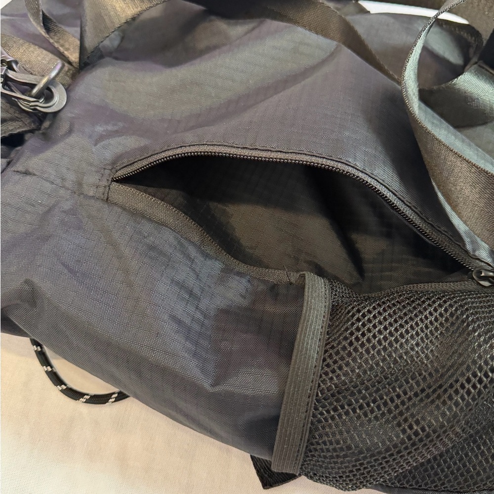Athleta Oslo Bookbag Backpack Bag Black Nylon Lightweight with Crossbody Purse - Picture 9 of 12